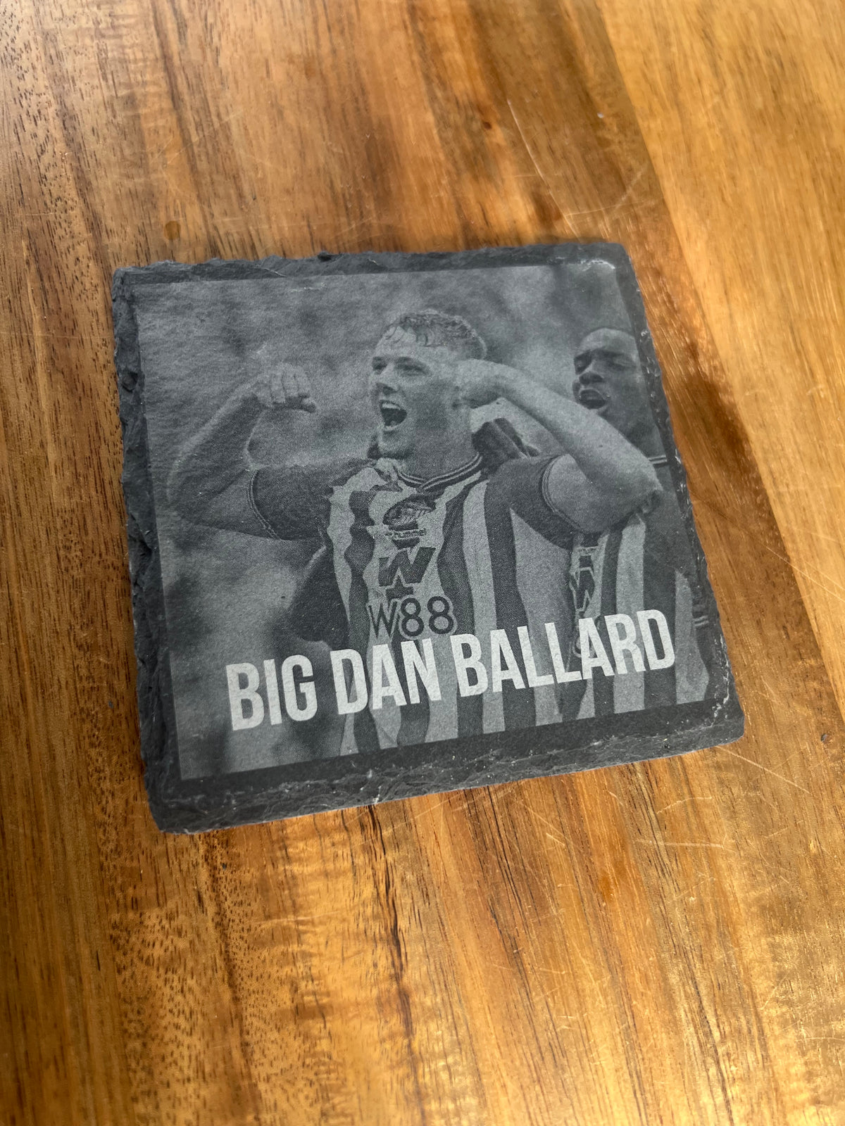 SAFC image natural engraved slate coasters