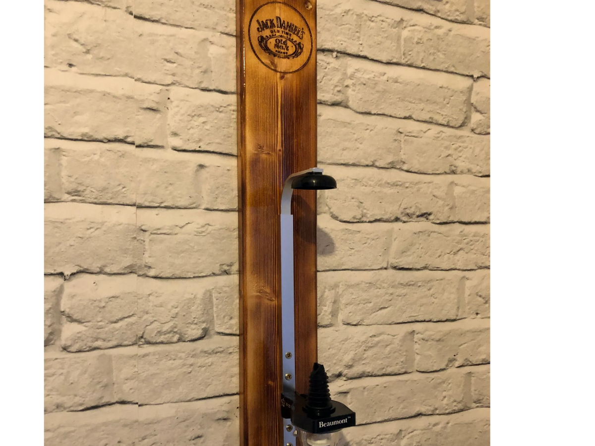 Home Bar Reclaimed Wood Wall Mounted Drink Bottle Optic & Holder - Choice of Design Including Custom Personalised