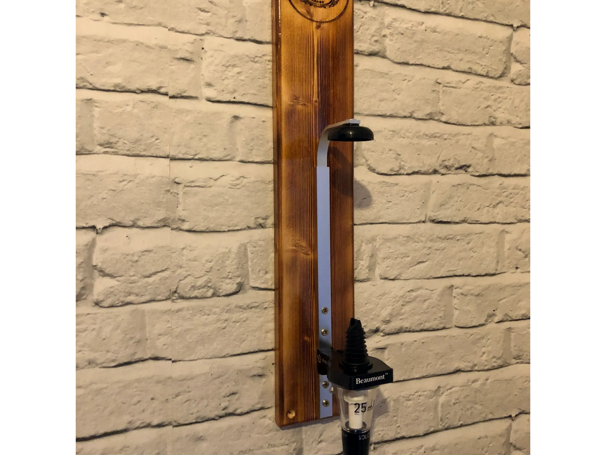 Home Bar Reclaimed Wood Wall Mounted Drink Bottle Optic & Holder - Choice of Design Including Custom Personalised