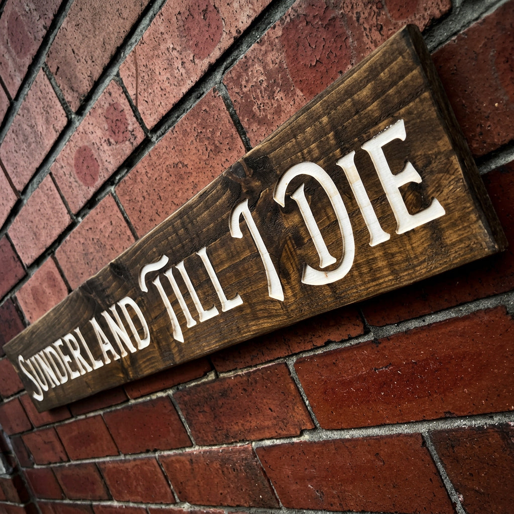 Carved Rustic (Football Team) Till I Die Sign